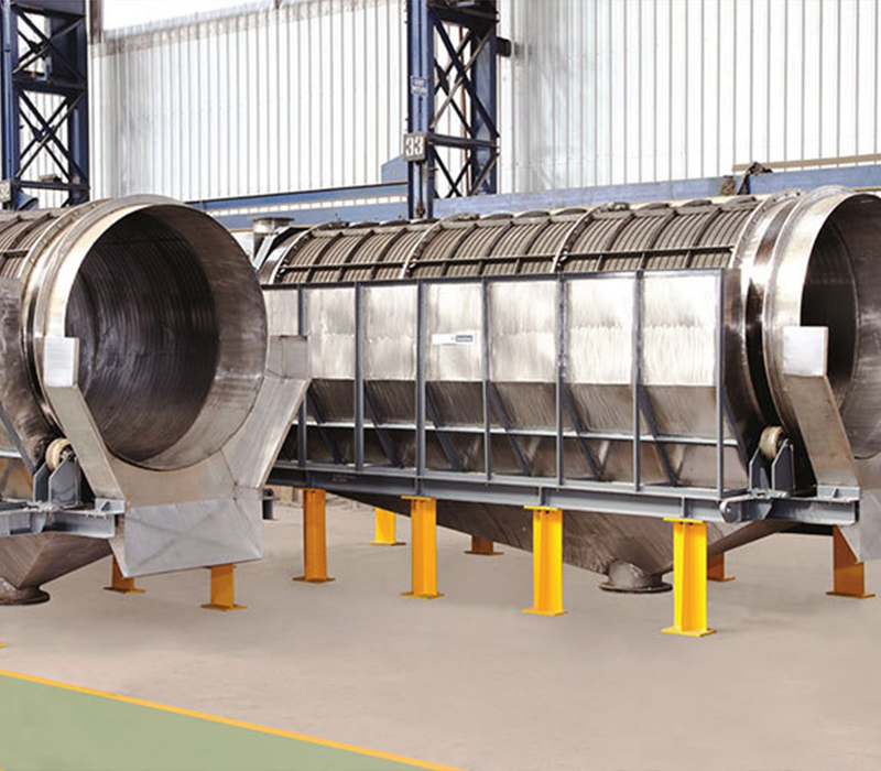 Large industrial stainless steel rotary drum screens for solid-liquid separation by Distingon Engineers & Consultant Pvt. Ltd.