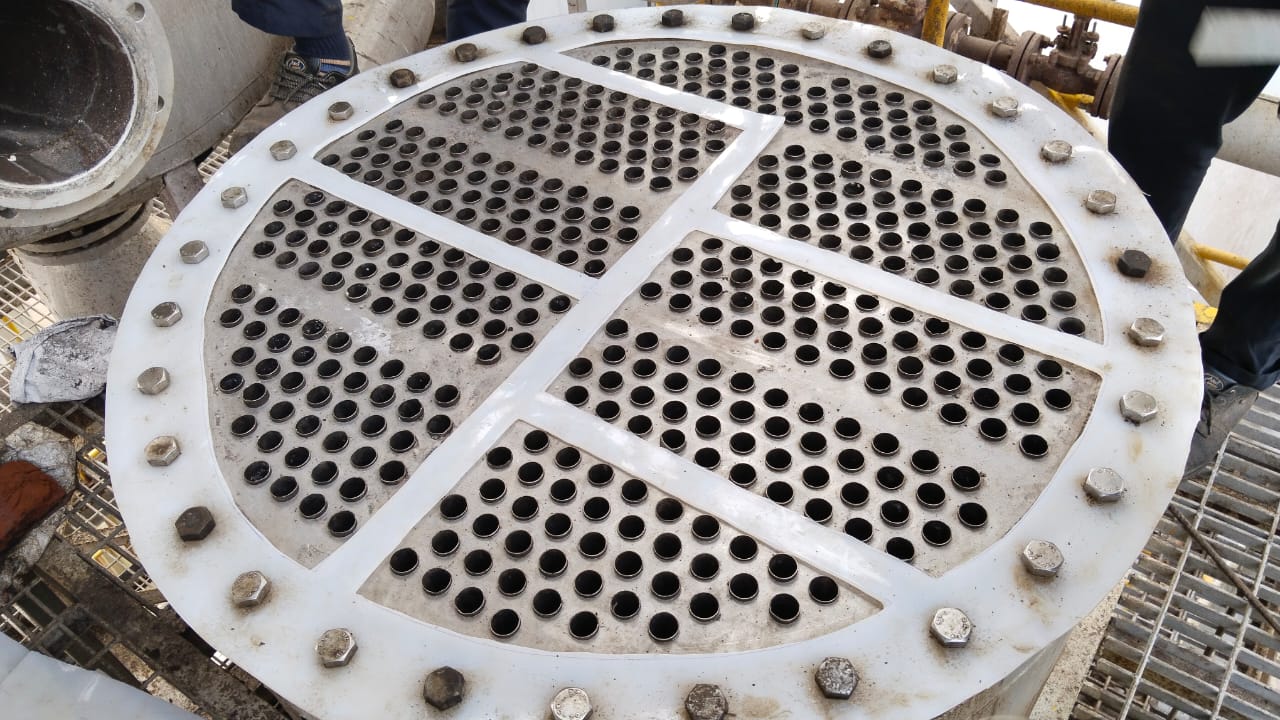 Four-pass heat exchanger tube bundle layout and flange assembly by Distington Engineers & Consultant Pvt. Ltd.